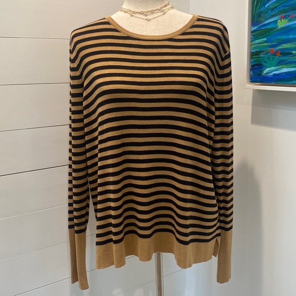 Eileen Fisher Silk Tencel Stripe sweater XL EUC - Picture 2 of 10